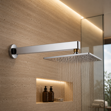 RECTANGLE SHOWER ARM WITH BRASS NUT