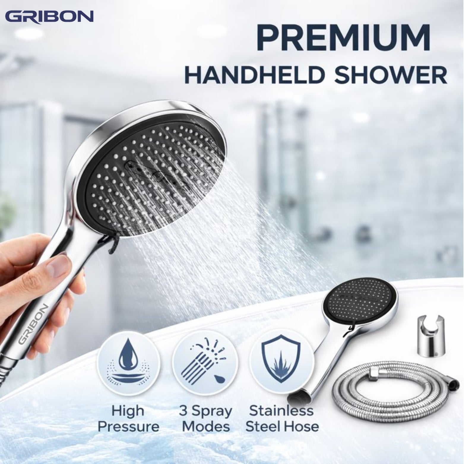 APEX HAND SHOWER WITH 1.5MTR SHOWER TUBE