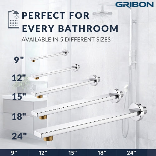 RECTANGLE SHOWER ARM WITH BRASS NUT